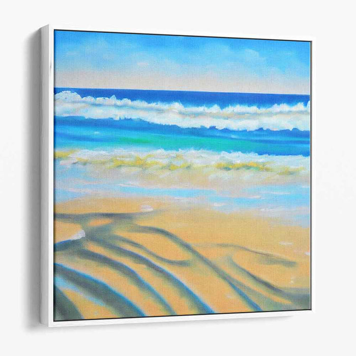 Seashore Tranquility: Serene Beach Landscape Canvas Art Print