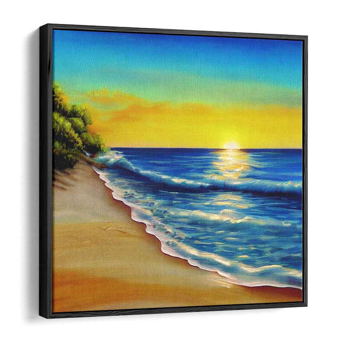 Seashell Treasures: Serene Beachscape Canvas Art Print