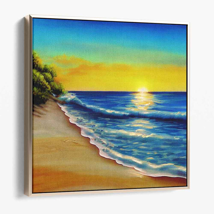 Seashell Treasures: Serene Beachscape Canvas Art Print
