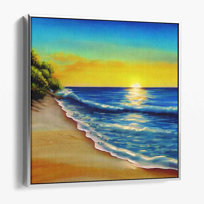 Seashell Treasures: Serene Beachscape Canvas Art Print