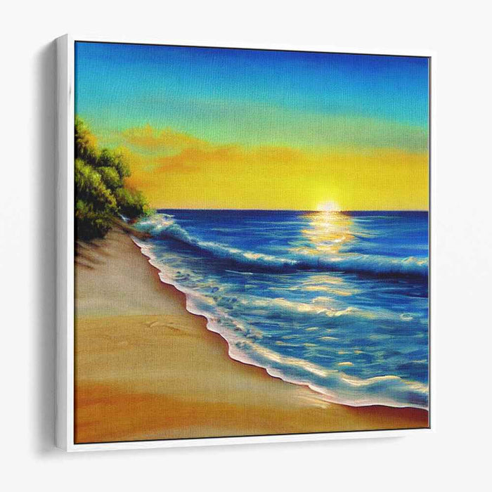 Seashell Treasures: Serene Beachscape Canvas Art Print