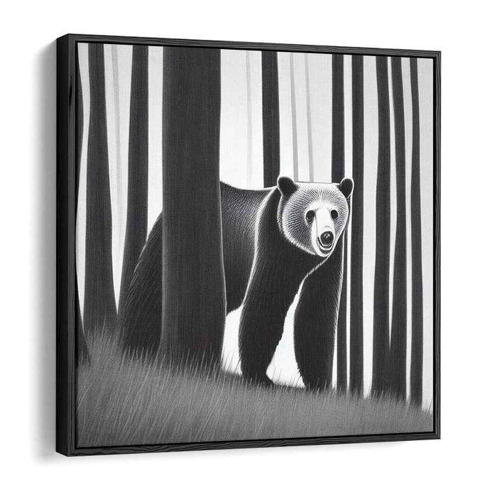 Hidden Wildwood Guardian: The Enigmatic Bear in Forest Canvas Art