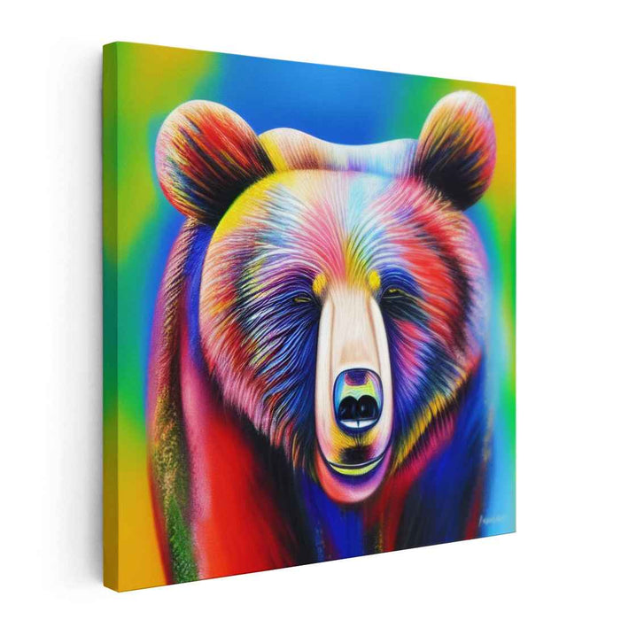 Spectrum Bear: A Kaleidoscopic Vision - Vibrant Wildlife Canvas Art