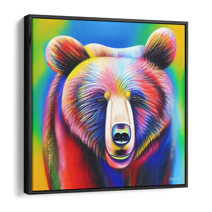 Spectrum Bear: A Kaleidoscopic Vision - Vibrant Wildlife Canvas Art