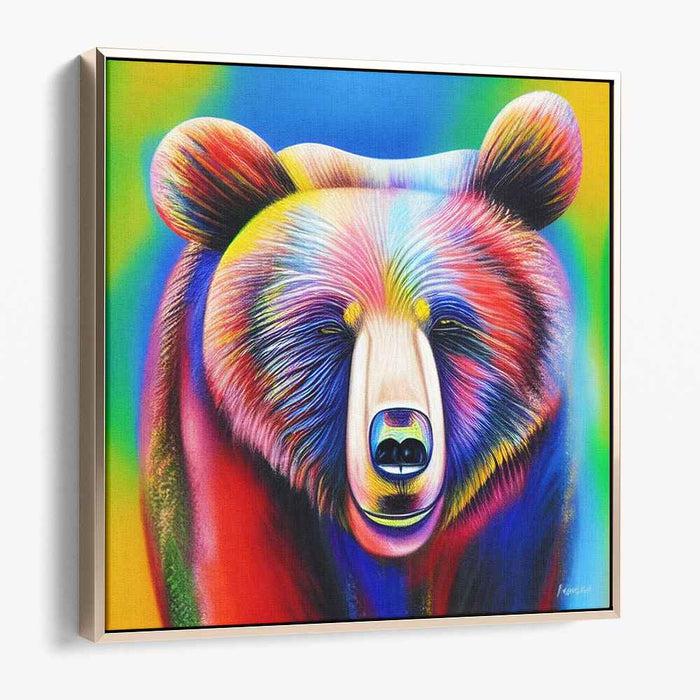 Spectrum Bear: A Kaleidoscopic Vision - Vibrant Wildlife Canvas Art
