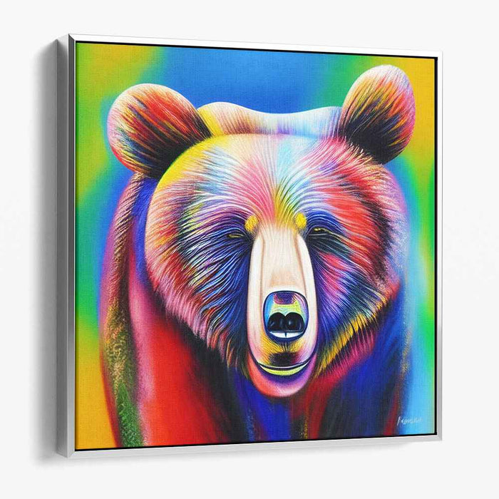 Spectrum Bear: A Kaleidoscopic Vision - Vibrant Wildlife Canvas Art