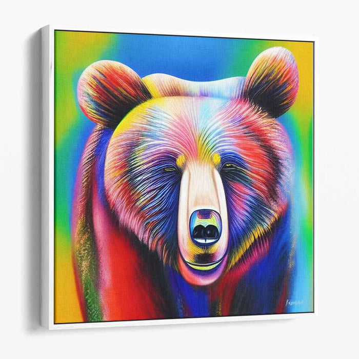 Spectrum Bear: A Kaleidoscopic Vision - Vibrant Wildlife Canvas Art
