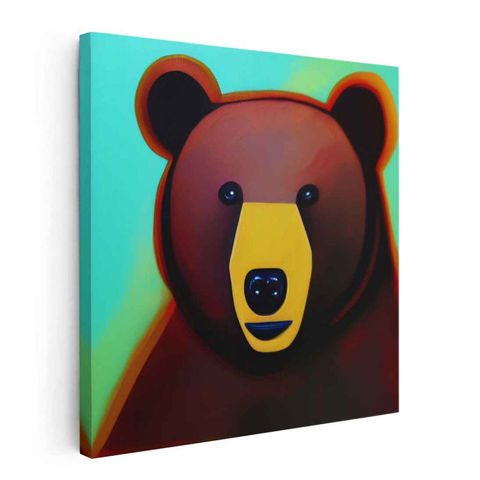 Geometric Bear: Pop Art Canvas Print