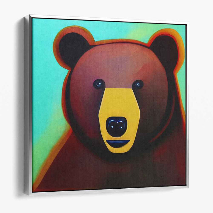 Geometric Bear: Pop Art Canvas Print