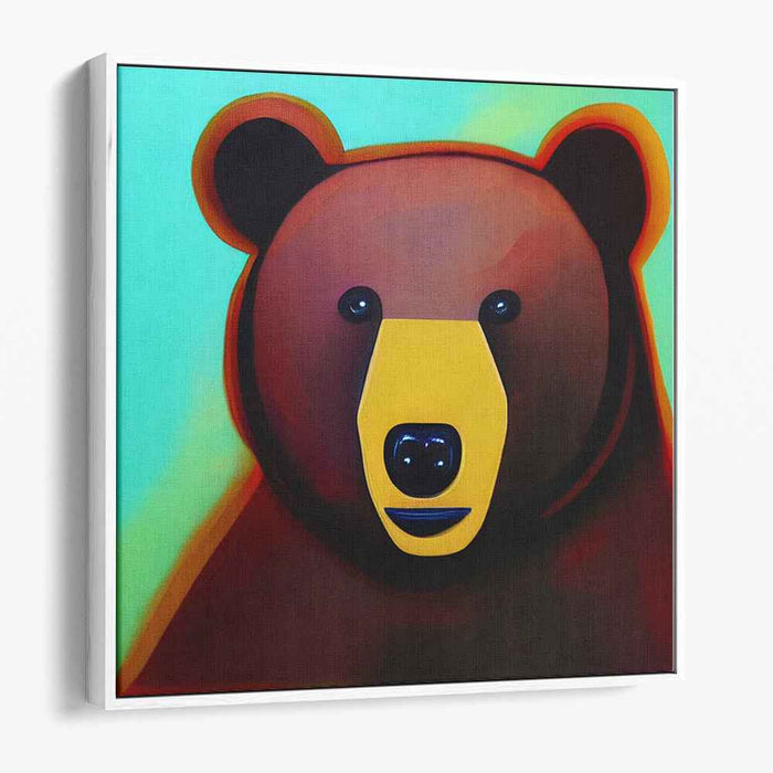 Geometric Bear: Pop Art Canvas Print