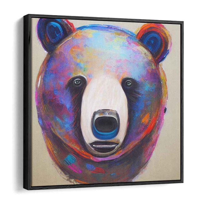 Colorful Contemplation: Expressive Bear Portrait in Vivid Hues