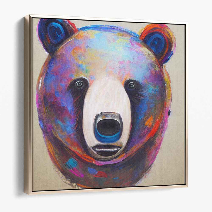 Colorful Contemplation: Expressive Bear Portrait in Vivid Hues