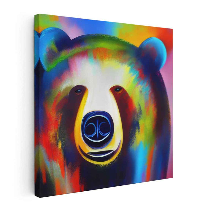 Spectral Bear: A Kaleidoscope of Color - Vibrant Wildlife Canvas Art