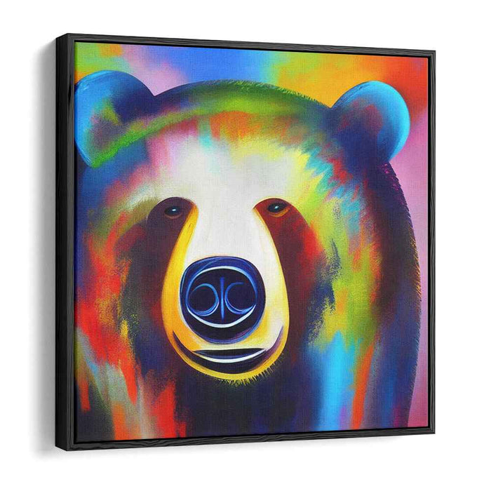 Spectral Bear: A Kaleidoscope of Color - Vibrant Wildlife Canvas Art