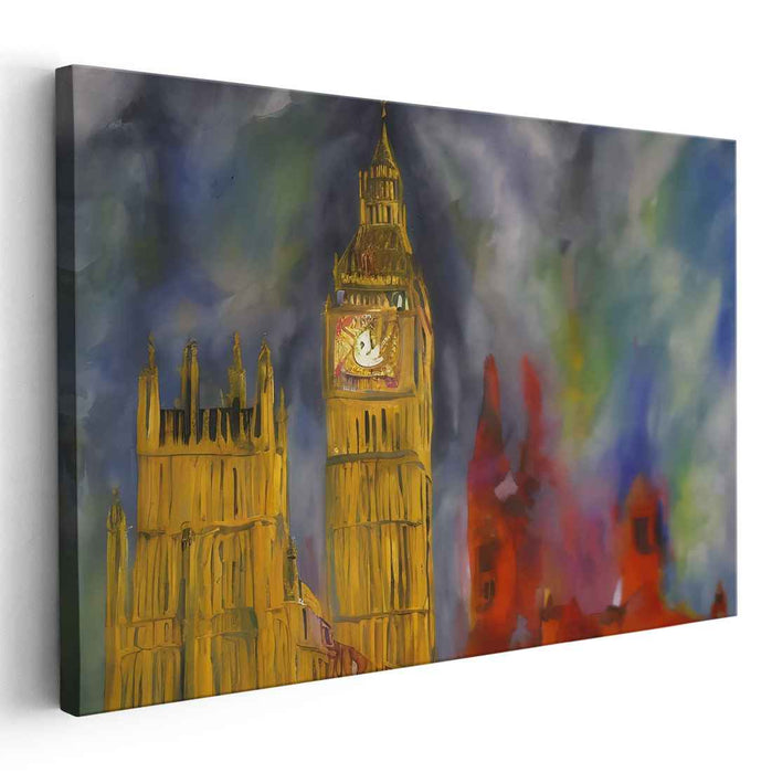 Timeless Beacon: Expressionist Big Ben Canvas Art Print