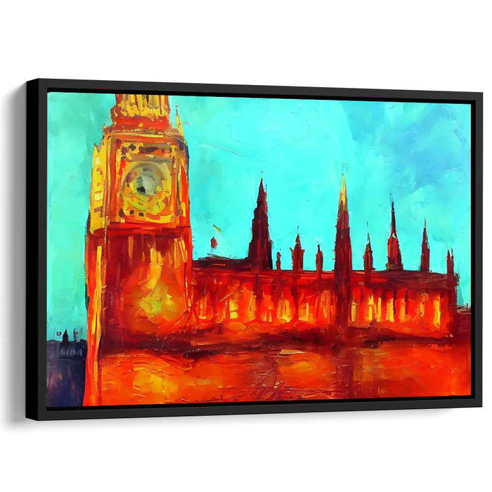 Vintage Thames Reflections: Expressive Historic London Canvas Art