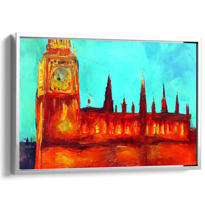 Vintage Thames Reflections: Expressive Historic London Canvas Art