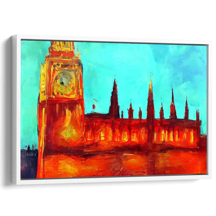 Vintage Thames Reflections: Expressive Historic London Canvas Art
