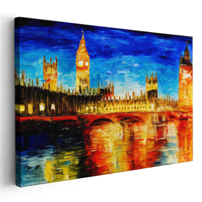 Urban Abstract Solstice: Expressionist Sunset over London's Parliament