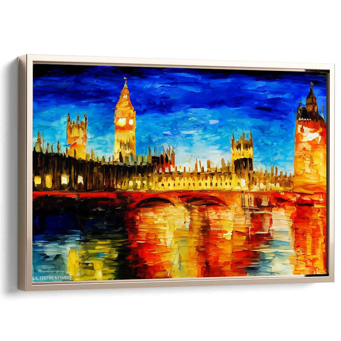 Urban Abstract Solstice: Expressionist Sunset over London's Parliament