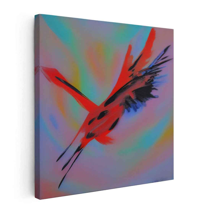 Heart's Fireworks: Abstract Expressionist Canvas Art