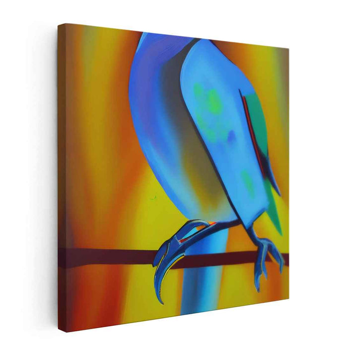 Mystic Blue Macaw: Surreal Avian Portrait in Vivid Colors