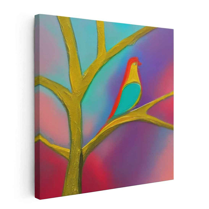 Spectral Perch: A Vivid Vision of Harmony Canvas Art Print