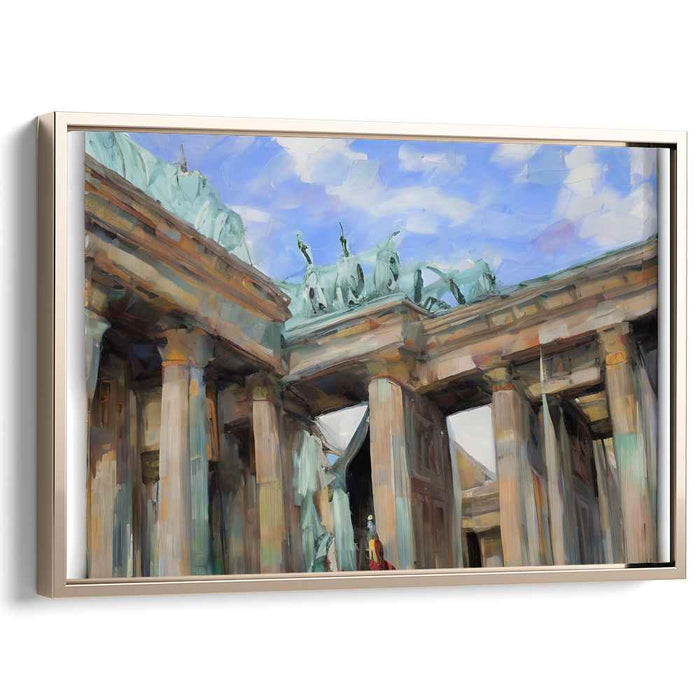 Ethereal Echos Berlin Sunrise: Impressionist Brandenburg Gate Canvas Art