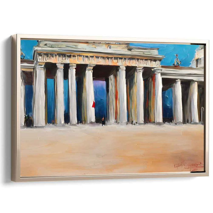Impressionistic Vitality: The Brandenburg Gate in Vivid Colors Canvas Art Print