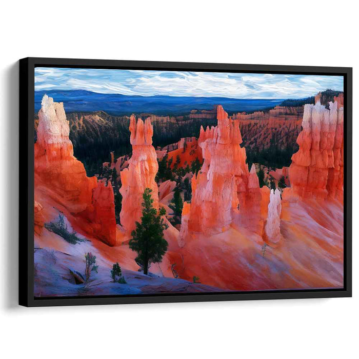 Crimson Canyon Melodies: Vibrant Landscape of Iconic Red Rock Formations Canvas Art Print