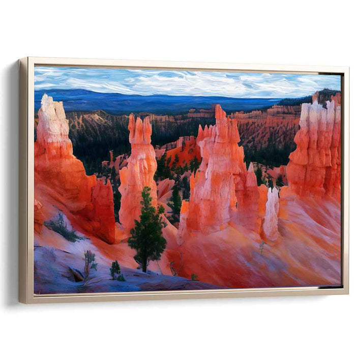 Crimson Canyon Melodies: Vibrant Landscape of Iconic Red Rock Formations Canvas Art Print