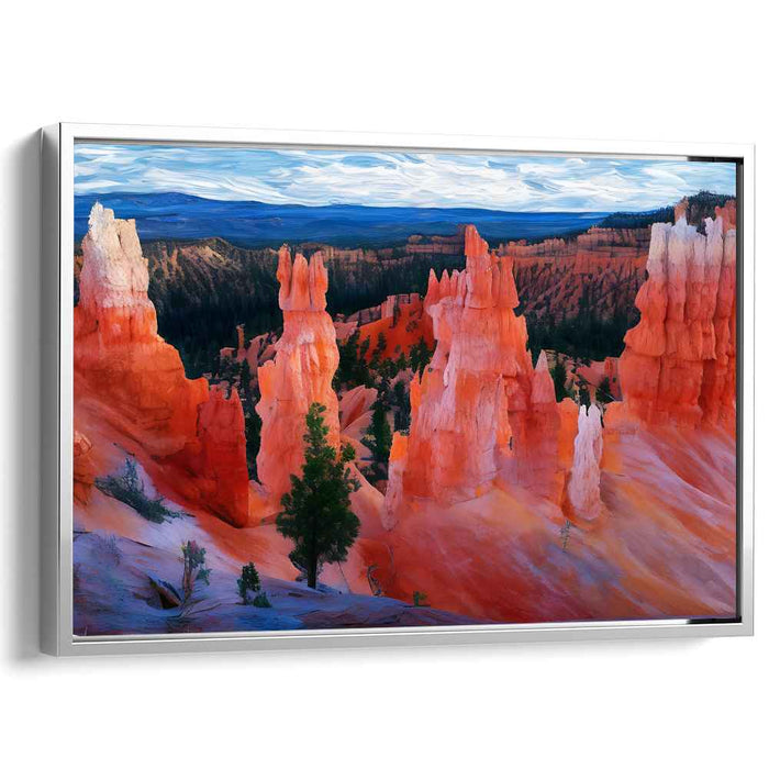Crimson Canyon Melodies: Vibrant Landscape of Iconic Red Rock Formations Canvas Art Print
