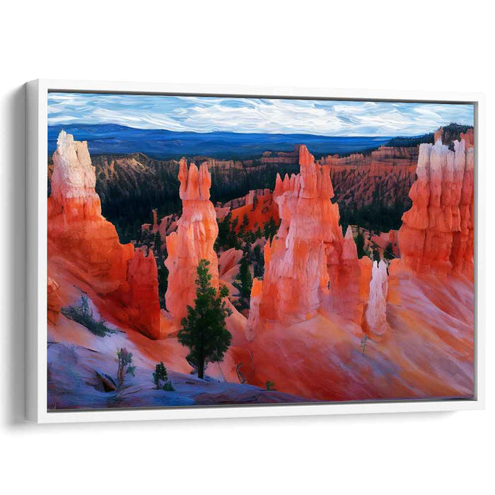 Crimson Canyon Melodies: Vibrant Landscape of Iconic Red Rock Formations Canvas Art Print