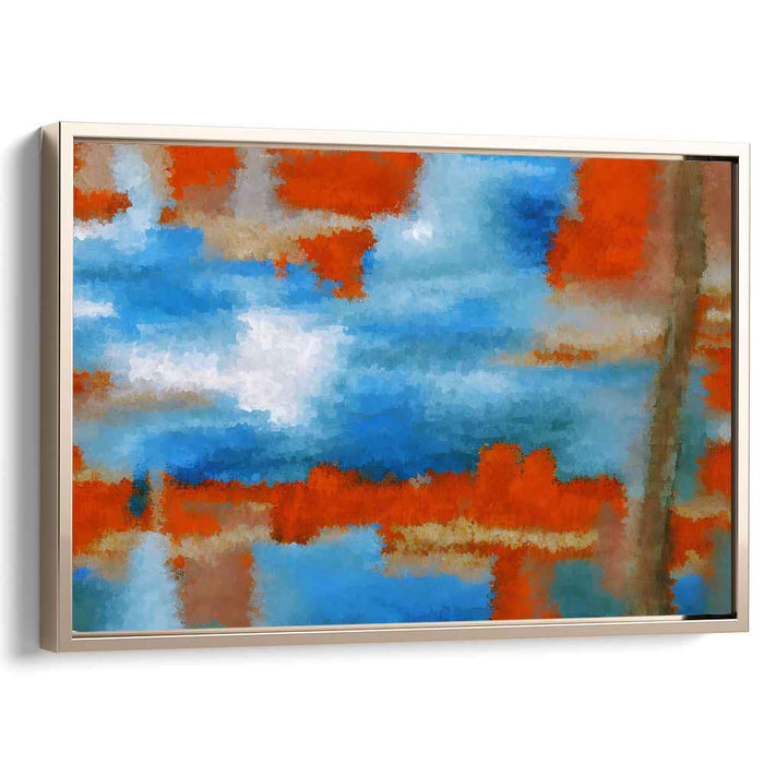 Azure and Vermilion Dance: Abstract Expressionist Canvas Art