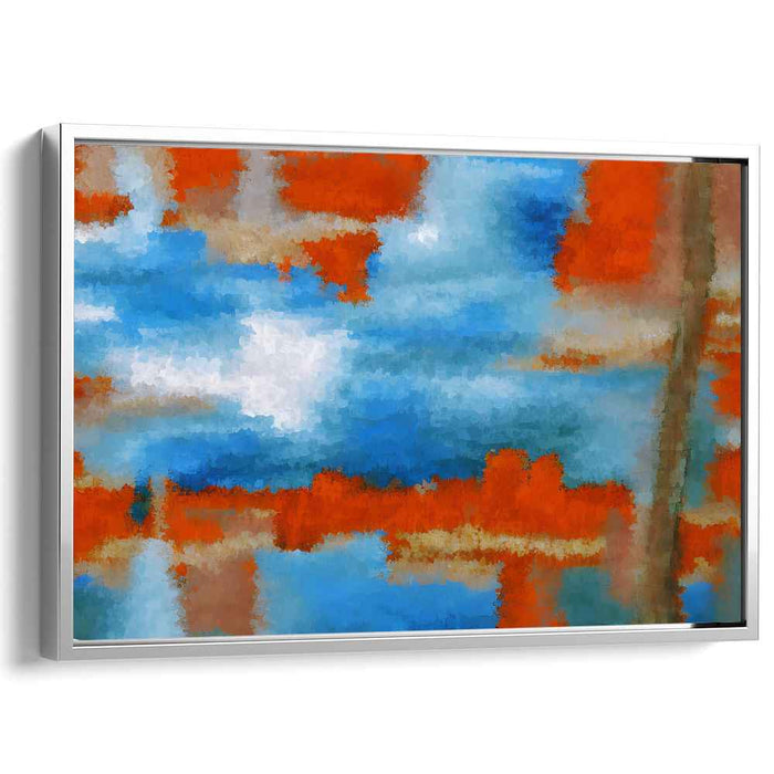 Azure and Vermilion Dance: Abstract Expressionist Canvas Art