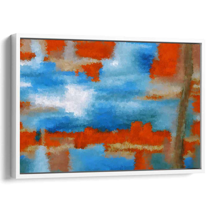 Azure and Vermilion Dance: Abstract Expressionist Canvas Art