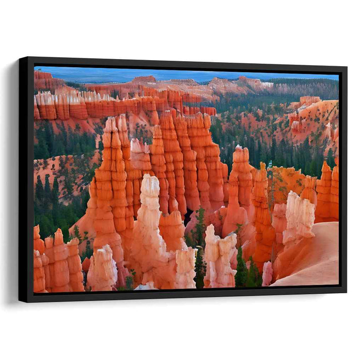 Eternal Monoliths: Vibrant Hoodoo Formations in Sunset Glow Landscape Art Print