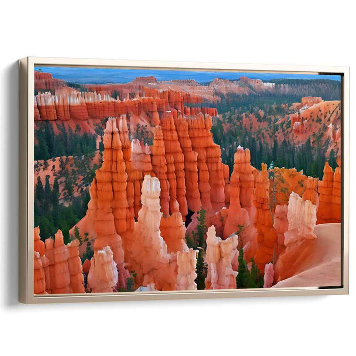Eternal Monoliths: Vibrant Hoodoo Formations in Sunset Glow Landscape Art Print