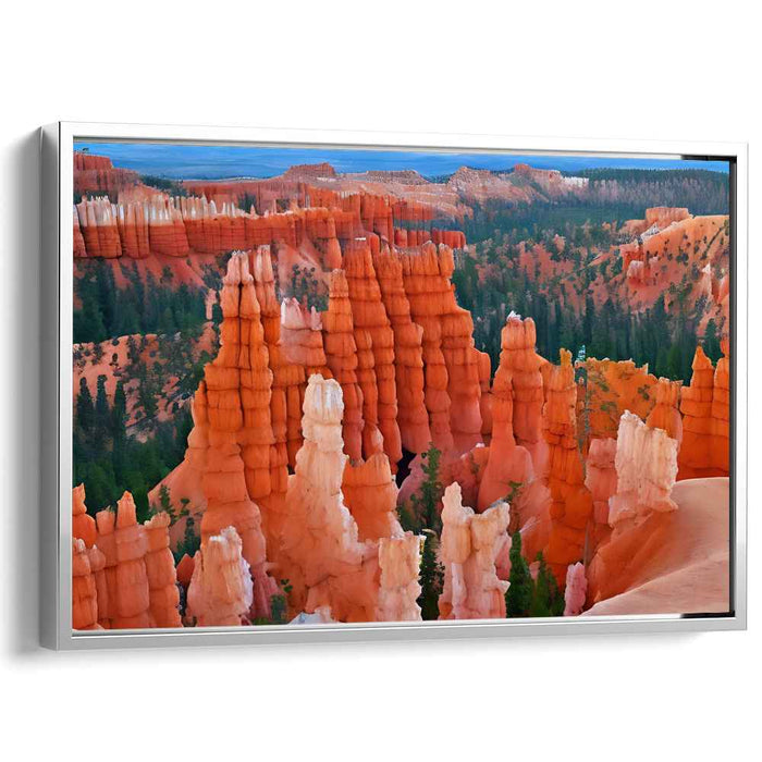 Eternal Monoliths: Vibrant Hoodoo Formations in Sunset Glow Landscape Art Print