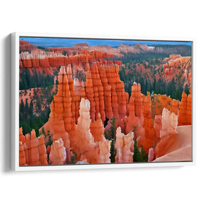 Eternal Monoliths: Vibrant Hoodoo Formations in Sunset Glow Landscape Art Print