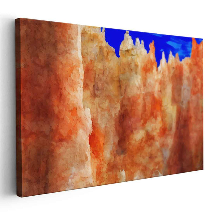 Majestic Red Rock Spires: Impressionistic Watercolor Landscape Art Print