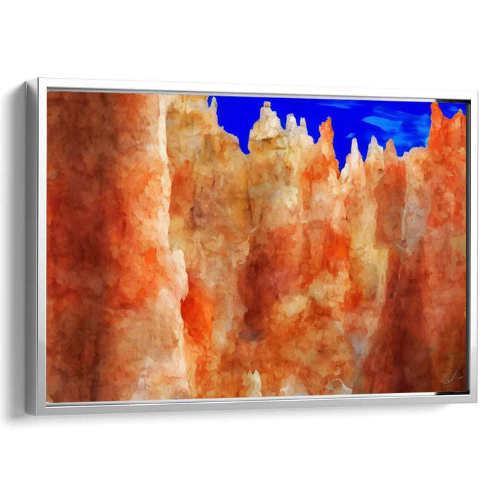 Majestic Red Rock Spires: Impressionistic Watercolor Landscape Art Print