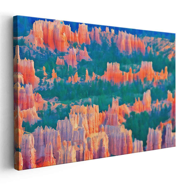 Colorful Horizon Serenade: Vibrant Landscape Canvas Art Print
