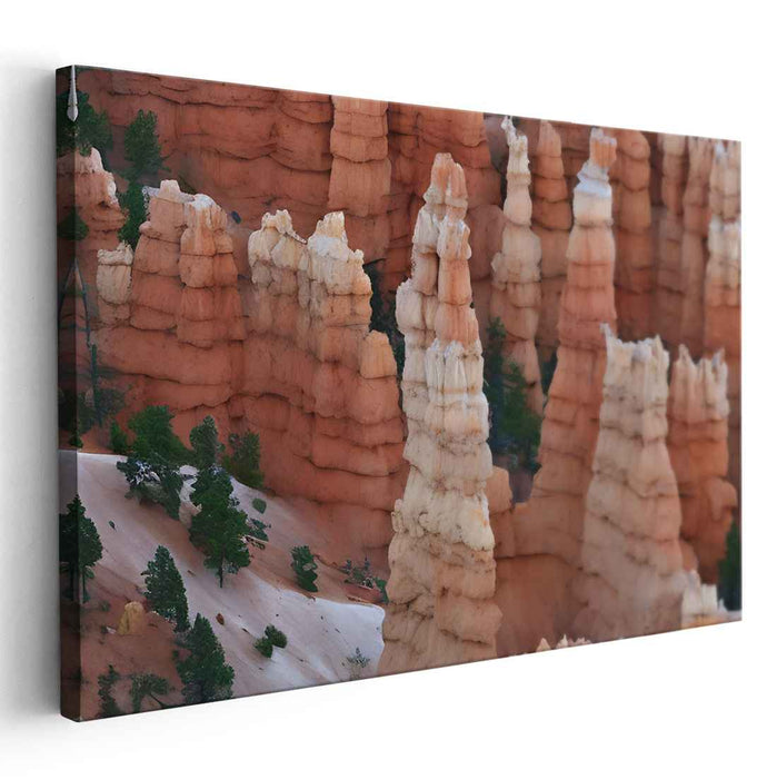 Weathered Whispers: Bryce Canyon's Hoodoos Canvas Art Print