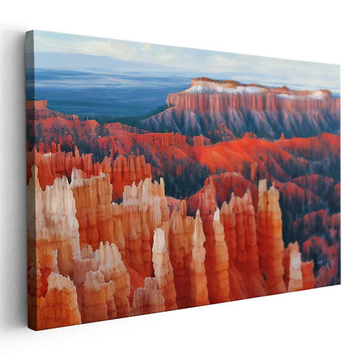 Crimson Echoes Among Stones: Hyper-Realistic Red Rock Formations Canvas Art Print