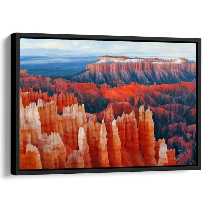 Crimson Echoes Among Stones: Hyper-Realistic Red Rock Formations Canvas Art Print