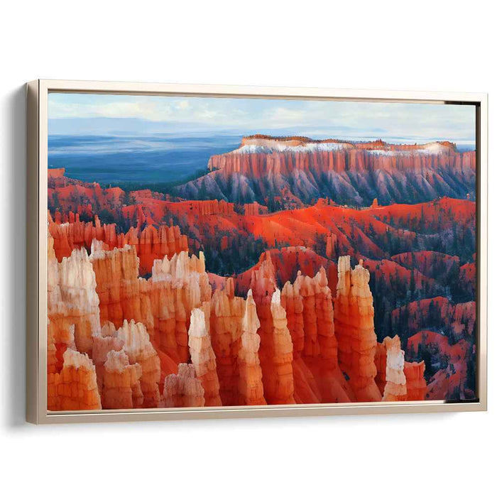 Crimson Echoes Among Stones: Hyper-Realistic Red Rock Formations Canvas Art Print
