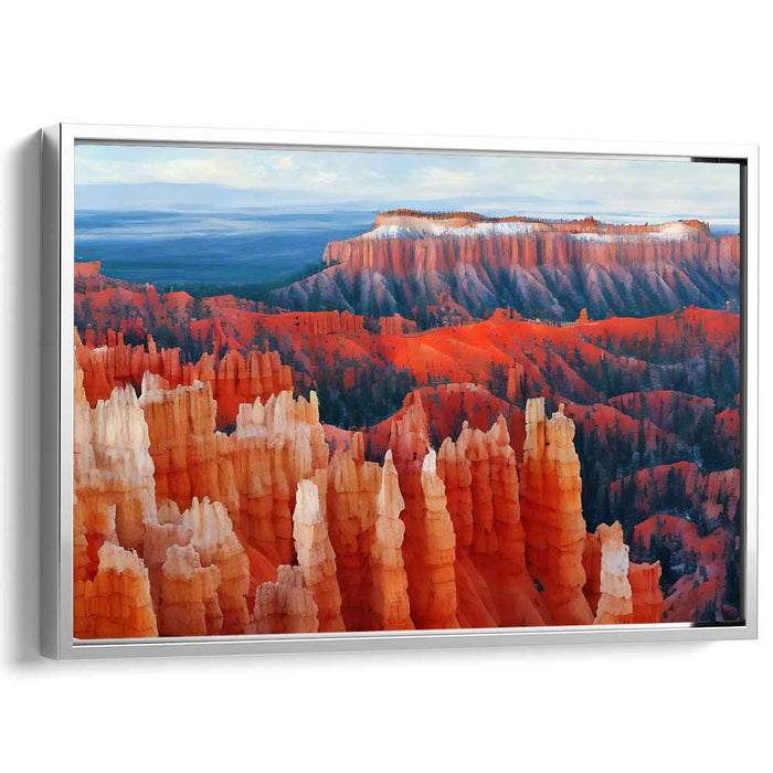 Crimson Echoes Among Stones: Hyper-Realistic Red Rock Formations Canvas Art Print