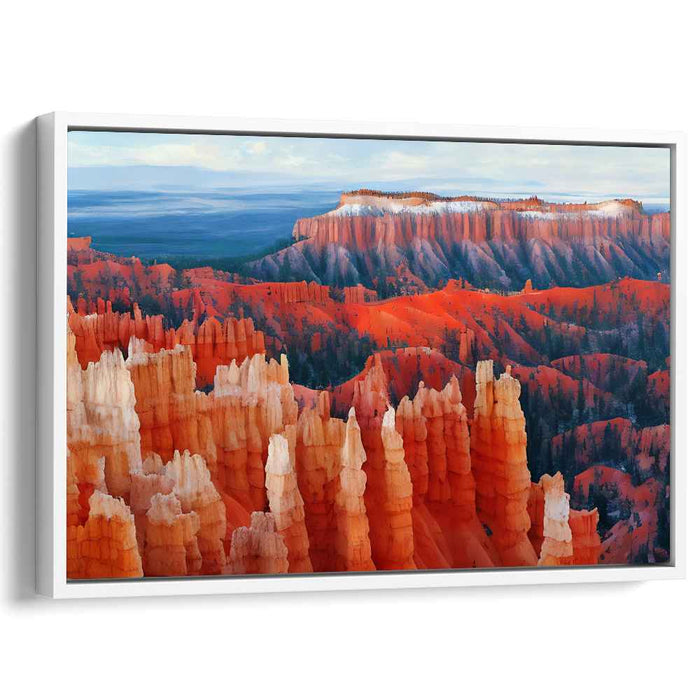 Crimson Echoes Among Stones: Hyper-Realistic Red Rock Formations Canvas Art Print