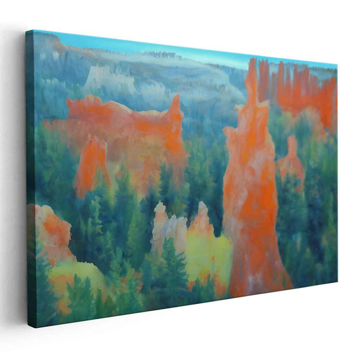 Majestic Canyon Dreams: Vibrant Landscape Canvas Art Print